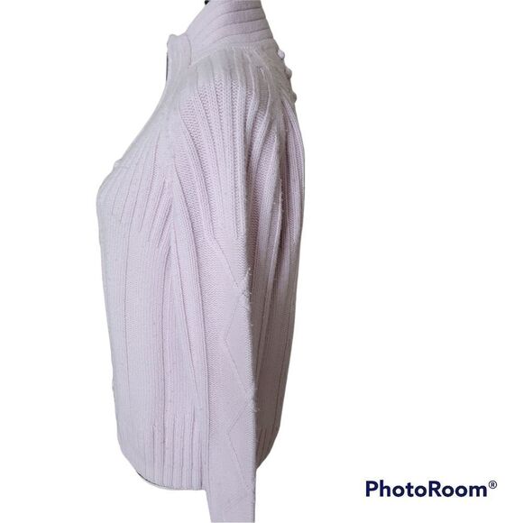 COPY - Sunice Quarter Zip, Wool Blend Ribbed Sweater. Size L. - Picture 3 of 9